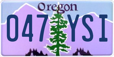 OR license plate 047YSI