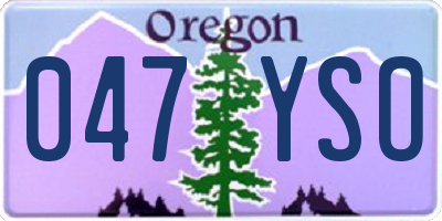 OR license plate 047YSO