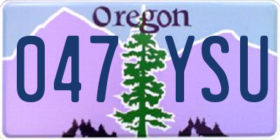 OR license plate 047YSU