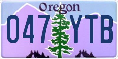 OR license plate 047YTB