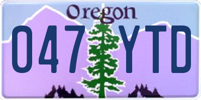 OR license plate 047YTD