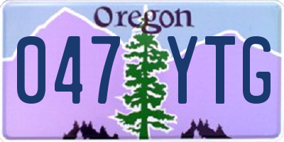 OR license plate 047YTG