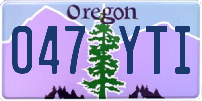 OR license plate 047YTI