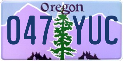 OR license plate 047YUC