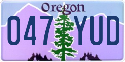 OR license plate 047YUD