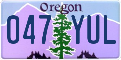 OR license plate 047YUL