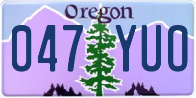 OR license plate 047YUO