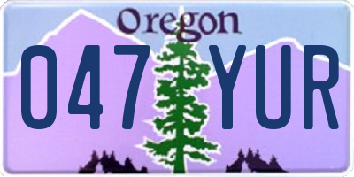 OR license plate 047YUR