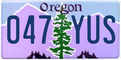 OR license plate 047YUS