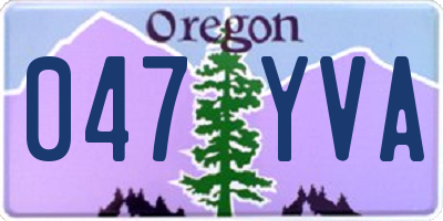 OR license plate 047YVA