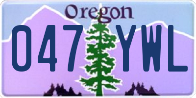 OR license plate 047YWL