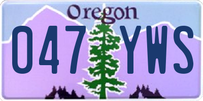 OR license plate 047YWS