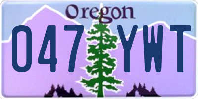 OR license plate 047YWT