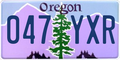 OR license plate 047YXR