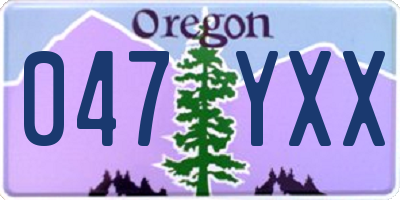 OR license plate 047YXX