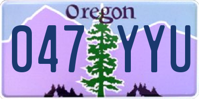 OR license plate 047YYU
