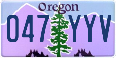 OR license plate 047YYV