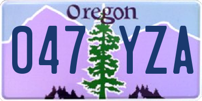 OR license plate 047YZA