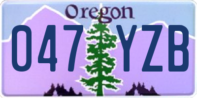 OR license plate 047YZB