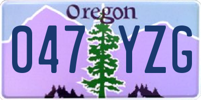 OR license plate 047YZG