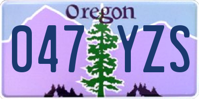 OR license plate 047YZS