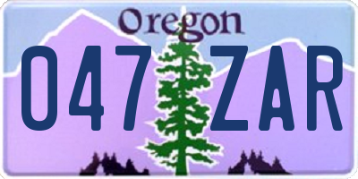 OR license plate 047ZAR