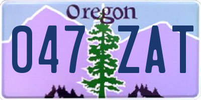 OR license plate 047ZAT
