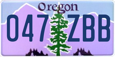 OR license plate 047ZBB
