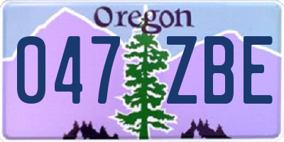 OR license plate 047ZBE