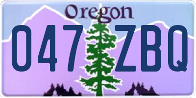 OR license plate 047ZBQ