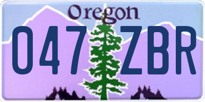 OR license plate 047ZBR