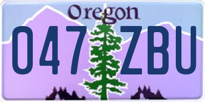 OR license plate 047ZBU