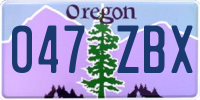 OR license plate 047ZBX