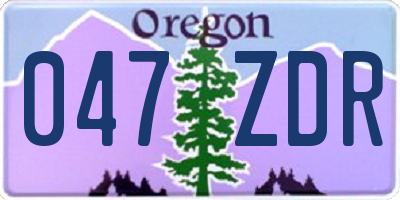 OR license plate 047ZDR