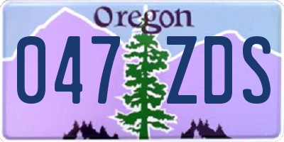 OR license plate 047ZDS
