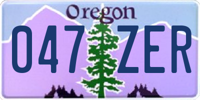 OR license plate 047ZER