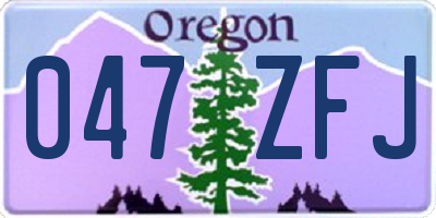 OR license plate 047ZFJ