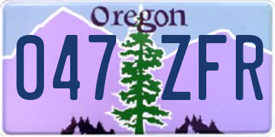 OR license plate 047ZFR