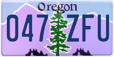 OR license plate 047ZFU