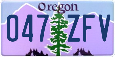 OR license plate 047ZFV
