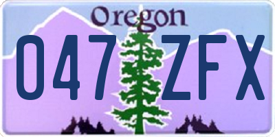 OR license plate 047ZFX