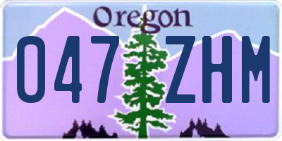 OR license plate 047ZHM