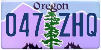 OR license plate 047ZHQ