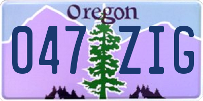 OR license plate 047ZIG