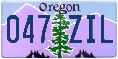 OR license plate 047ZIL