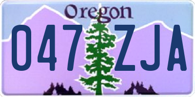 OR license plate 047ZJA