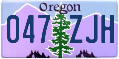 OR license plate 047ZJH