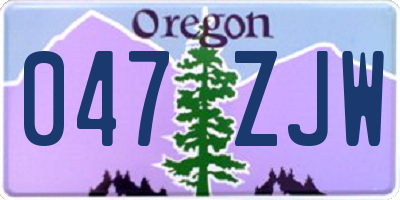 OR license plate 047ZJW