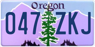 OR license plate 047ZKJ