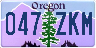 OR license plate 047ZKM